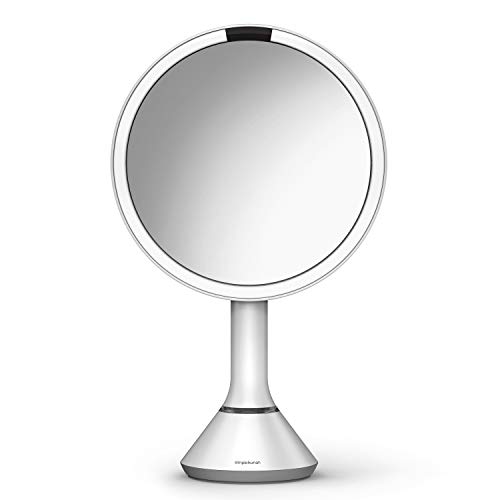 Simplehuman 8" Round Sensor Makeup Mirror Sensorspiegel, Weißer Edelstahl, 46cm von simplehuman