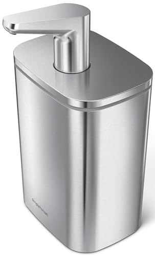 Simplehuman Puls-Seifenspender aus Gebürstetem Edelstahl in der Farbe Silber 473ml, Maße: 18cm x 9,9cm, KT1188 von simplehuman