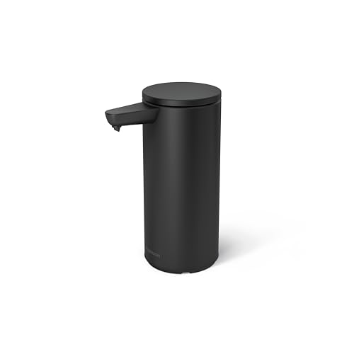 simplehuman 266ml Sensorspender, wiederaufladbarer automatischer Flüssigseifenspender, Variable Dosierung, tropffreies Ventil, IP67 wasserdicht, Mattschwarz, ST1084 von simplehuman
