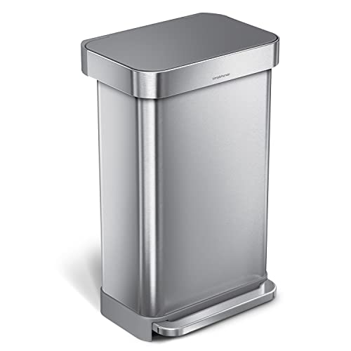 simplehuman CW2080 45 Liter, rechteckiger Treteimer mit Beutelfach, Mülleimer Küche, gebürsteter Edelstahl mit grauem Kunststoffdeckel simplehuman CW2080 45 Liter, rechteckiger Treteimer mit Beutelfach, Mülleimer Küche, gebürsteter Edelstahl mit grauem Kunststoffdeckel von simplehuman