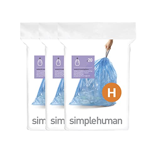 simplehuman Code H Müllbeutel, Kunststoff, blau, 60 Count (Pack of 1) von simplehuman