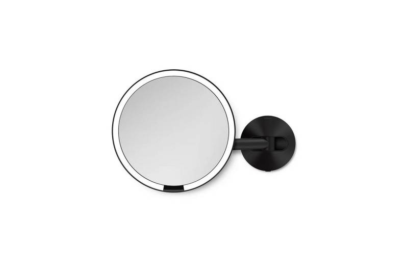 simplehuman LED-Lichtspiegel mit Wandhalterung Mattschwarz 20 cm von simplehuman