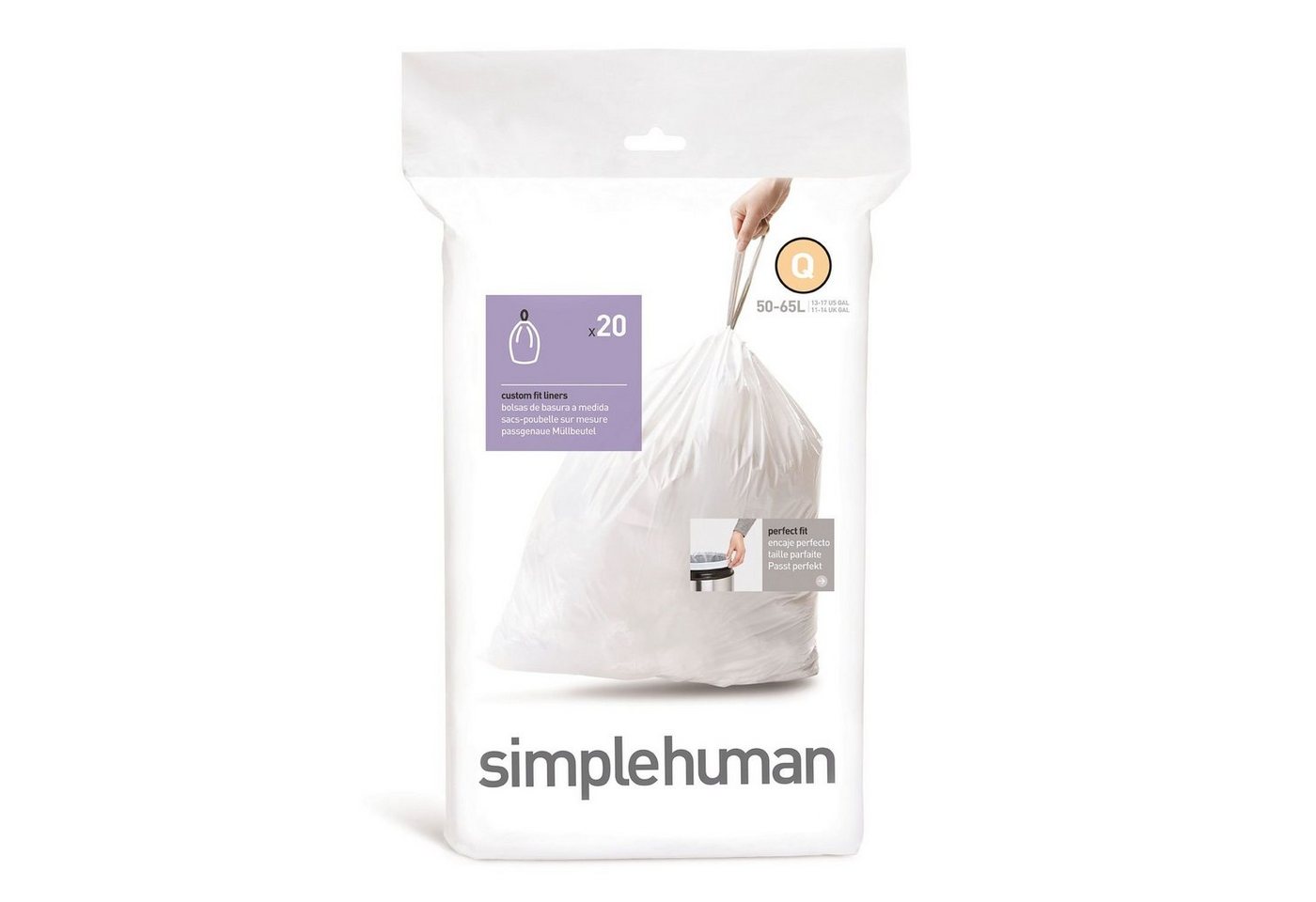 simplehuman Müllbeutel Passgenaue Müllbeutel Code Q 20 Stück von simplehuman