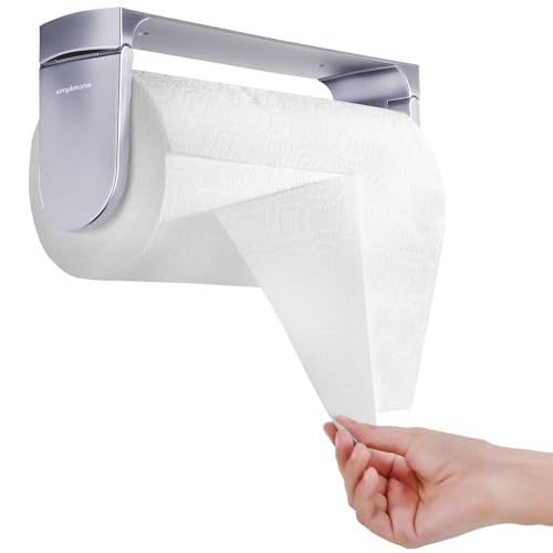 simpletome Küchenrollenhalter Eine Hand Unter dem Kabinett Selbstklebend Papierrollenhalter Frischhaltefolie Halter (Silber) von simpletome