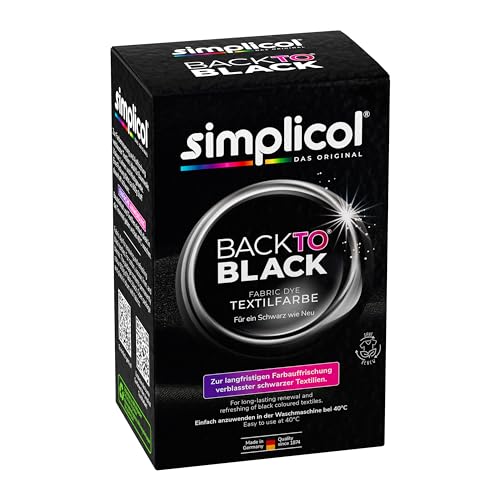 simplicol Back-to-Black Schwarz: Farberneuerung und -Auffrischung für Stoffe in der Waschmaschine, hautfreundlich von simplicol