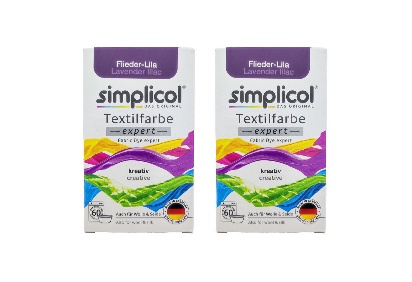 simplicol Textilfarbe 2er Pack Simplicol Textilfarbe Expert Flieder-Lila 150g, Farberneuerung Textilfärbemittel Farbauffrischung Farbmischung Batik simplicol Textilfarbe 2er Pack Simplicol Textilfarbe Expert Flieder-Lila 150g, Farberneuerung Textilfärbemittel Farbauffrischung Farbmischung Batik von simplicol