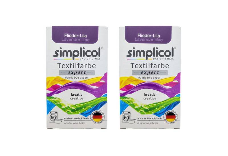 simplicol Textilfarbe 2er Pack Simplicol Textilfarbe Expert Flieder-Lila 150g, Farberneuerung Textilfärbemittel Farbauffrischung Farbmischung Batik von simplicol