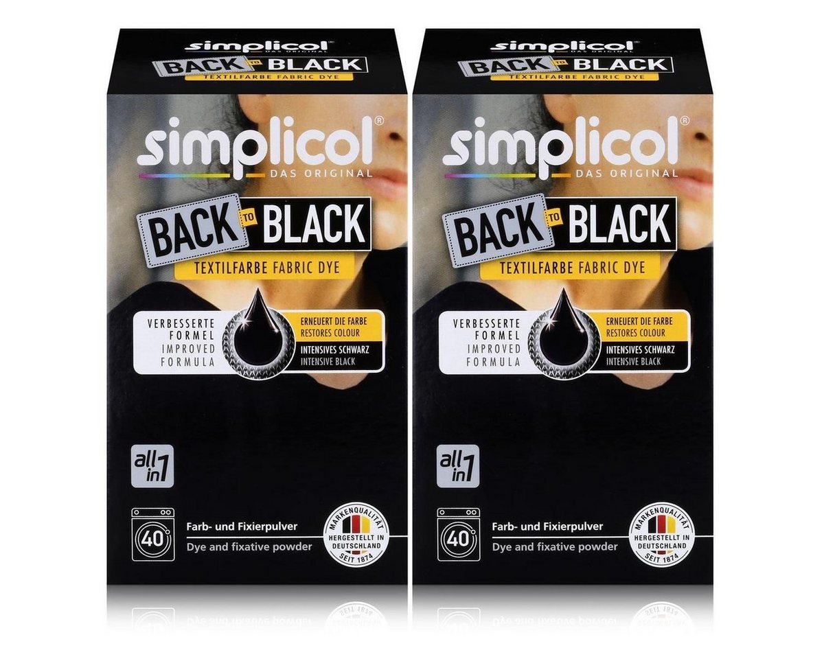 simplicol Textilfarbe Simplicol Textilfarbe Back to Black 400g - Erneuert die Farbe (2er Pac simplicol Textilfarbe Simplicol Textilfarbe Back to Black 400g - Erneuert die Farbe (2er Pac von simplicol