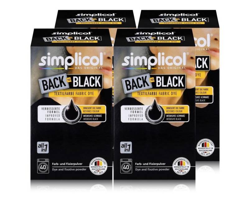 simplicol Textilfarbe Simplicol Textilfarbe Back to Black 400g - Erneuert die Farbe (4er Pac von simplicol