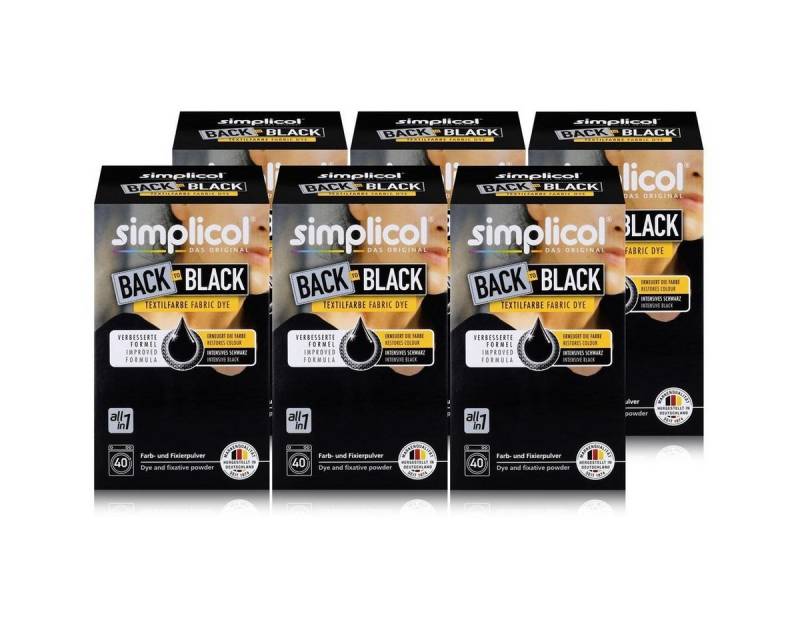 simplicol Textilfarbe Simplicol Textilfarbe Back to Black 400g - Erneuert die Farbe (6er Pac simplicol Textilfarbe Simplicol Textilfarbe Back to Black 400g - Erneuert die Farbe (6er Pac von simplicol