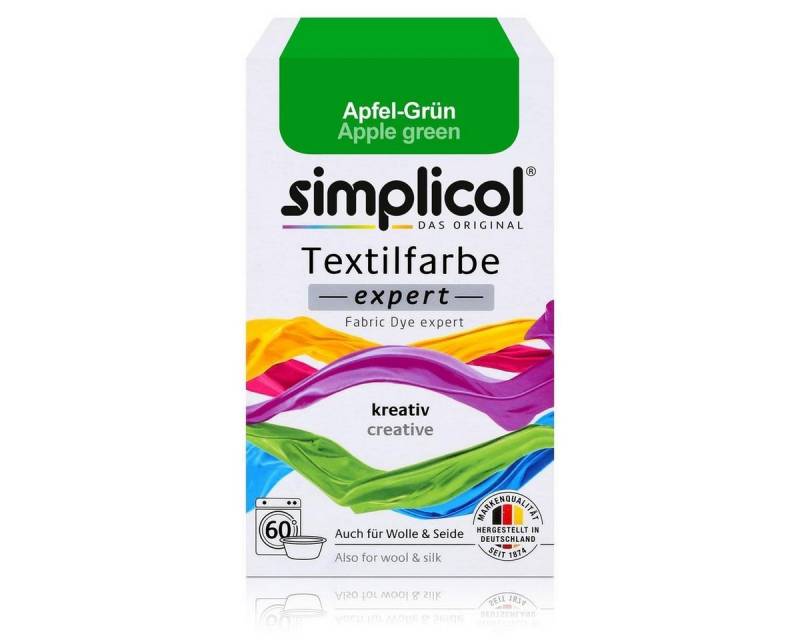 simplicol Textilfarbe Simplicol Textilfarbe expert Apfel-Grün 150g - Farbe zum Färben (1er P von simplicol