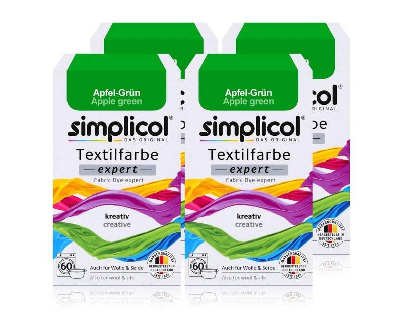 simplicol Textilfarbe Simplicol Textilfarbe expert Apfel-Grün 150g - Farbe zum Färben (4er P von simplicol
