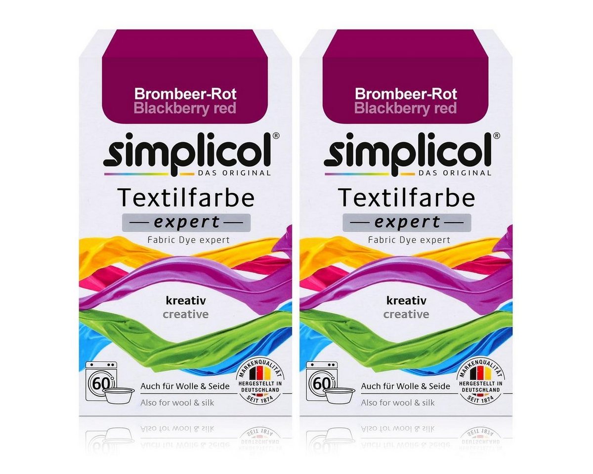 simplicol Textilfarbe Simplicol Textilfarbe expert Brombeer-Rot 150g - Farbe zum Färben (2er simplicol Textilfarbe Simplicol Textilfarbe expert Brombeer-Rot 150g - Farbe zum Färben (2er von simplicol