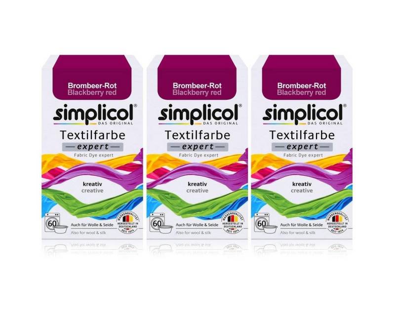 simplicol Textilfarbe Simplicol Textilfarbe expert Brombeer-Rot 150g - Farbe zum Färben (3er simplicol Textilfarbe Simplicol Textilfarbe expert Brombeer-Rot 150g - Farbe zum Färben (3er von simplicol