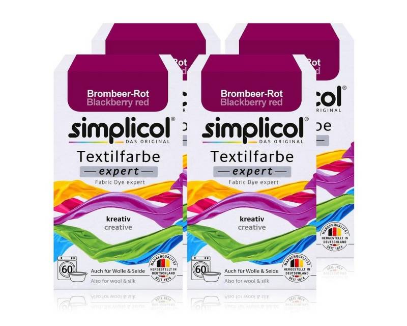 simplicol Textilfarbe Simplicol Textilfarbe expert Brombeer-Rot 150g - Farbe zum Färben (4er simplicol Textilfarbe Simplicol Textilfarbe expert Brombeer-Rot 150g - Farbe zum Färben (4er von simplicol
