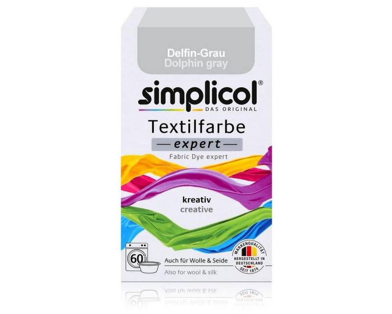 simplicol Textilfarbe Simplicol Textilfarbe expert Delfin-Grau 150g - Farbe zum Färben (1er von simplicol