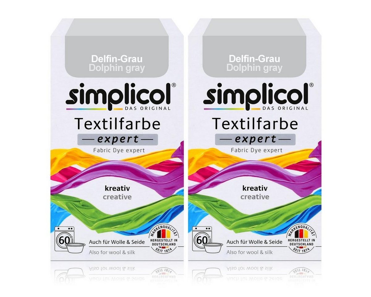 simplicol Textilfarbe Simplicol Textilfarbe expert Delfin-Grau 150g - Farbe zum Färben (2er simplicol Textilfarbe Simplicol Textilfarbe expert Delfin-Grau 150g - Farbe zum Färben (2er von simplicol