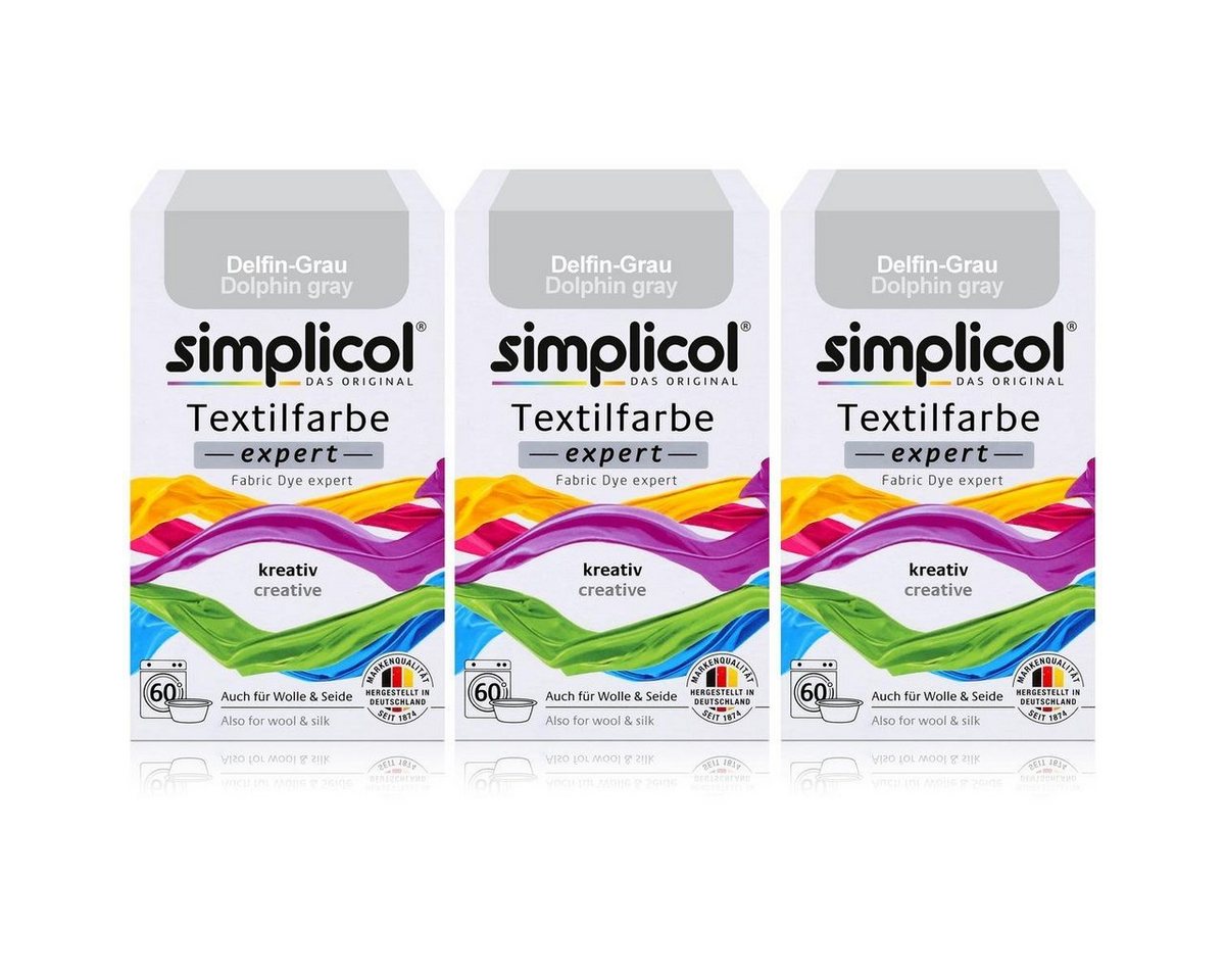 simplicol Textilfarbe Simplicol Textilfarbe expert Delfin-Grau 150g - Farbe zum Färben (3er simplicol Textilfarbe Simplicol Textilfarbe expert Delfin-Grau 150g - Farbe zum Färben (3er von simplicol