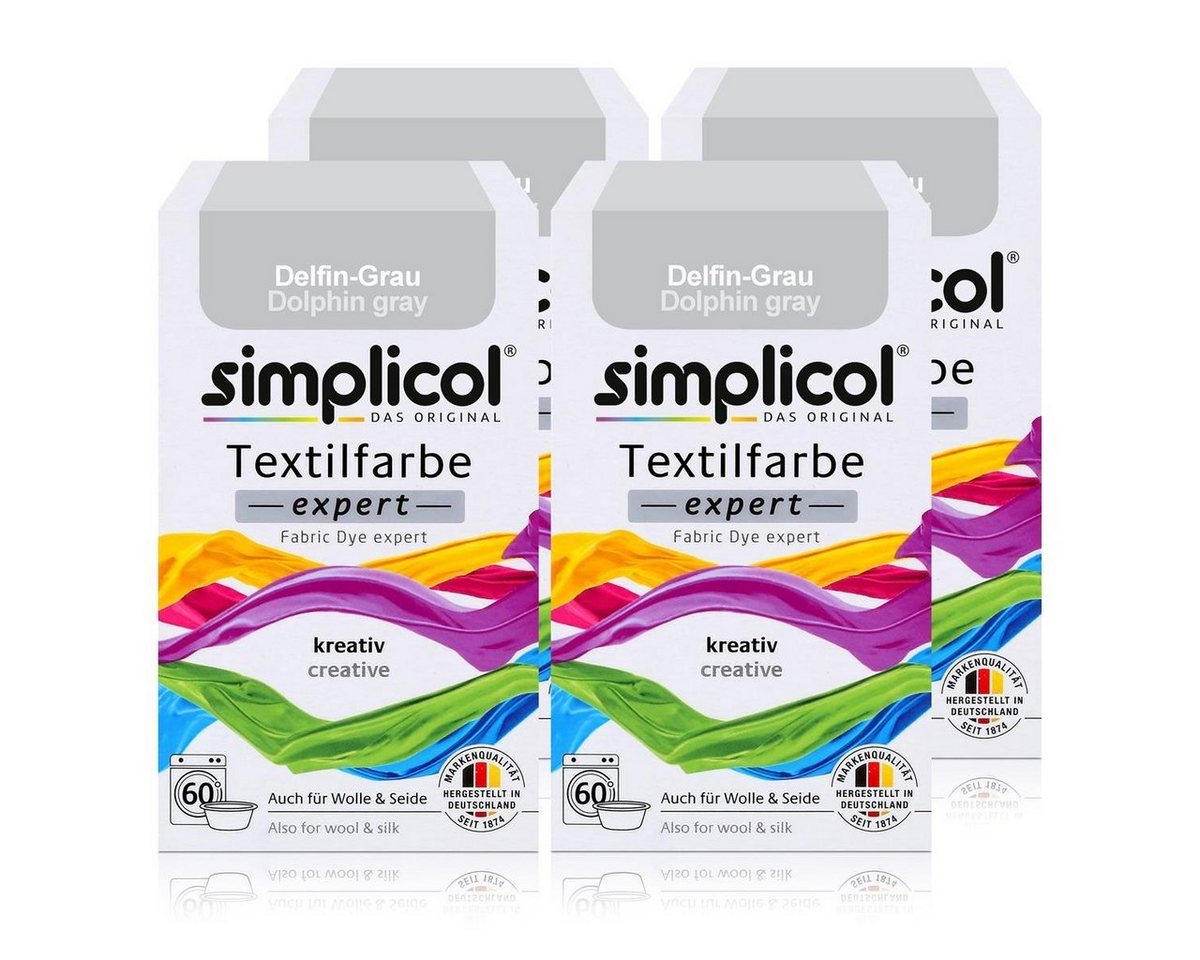 simplicol Textilfarbe Simplicol Textilfarbe expert Delfin-Grau 150g - Farbe zum Färben (4er simplicol Textilfarbe Simplicol Textilfarbe expert Delfin-Grau 150g - Farbe zum Färben (4er von simplicol