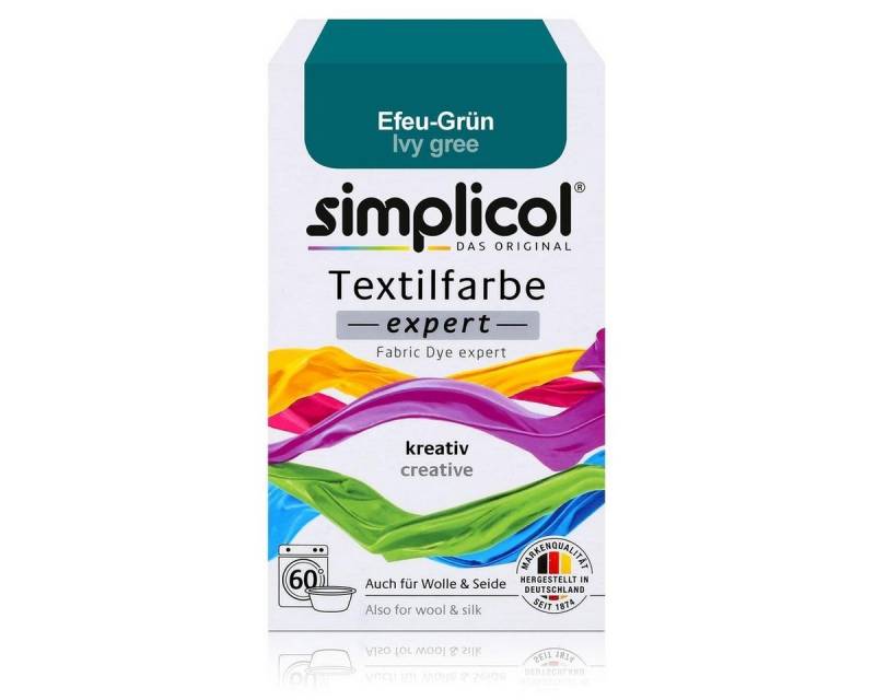 simplicol Textilfarbe Simplicol Textilfarbe expert Efeu-Grün 150g - Farbe zum Färben (1er Pa von simplicol