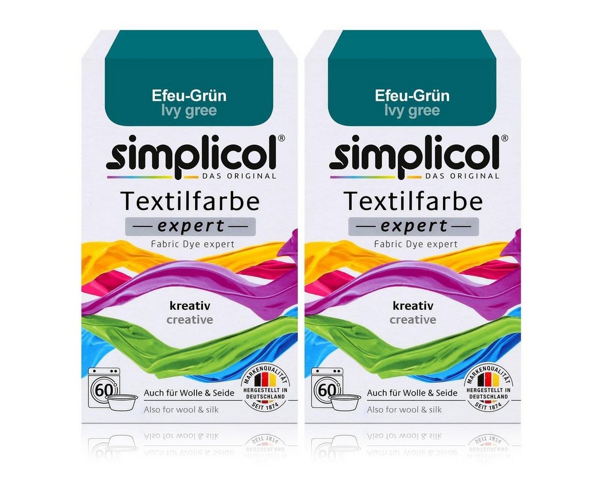 simplicol Textilfarbe Simplicol Textilfarbe expert Efeu-Grün 150g - Farbe zum Färben (2er Pa simplicol Textilfarbe Simplicol Textilfarbe expert Efeu-Grün 150g - Farbe zum Färben (2er Pa von simplicol