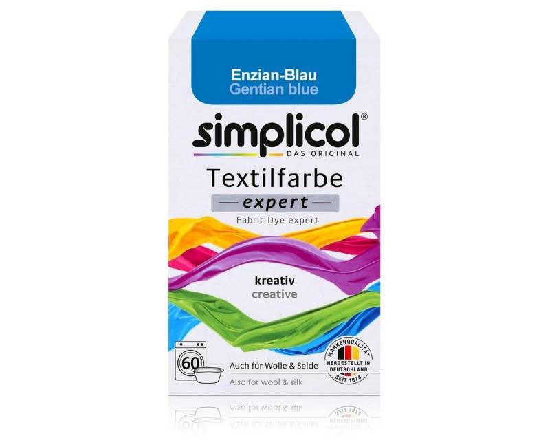 simplicol Textilfarbe Simplicol Textilfarbe expert Enzian-Blau 150g - Farbe zum Färben (1er von simplicol