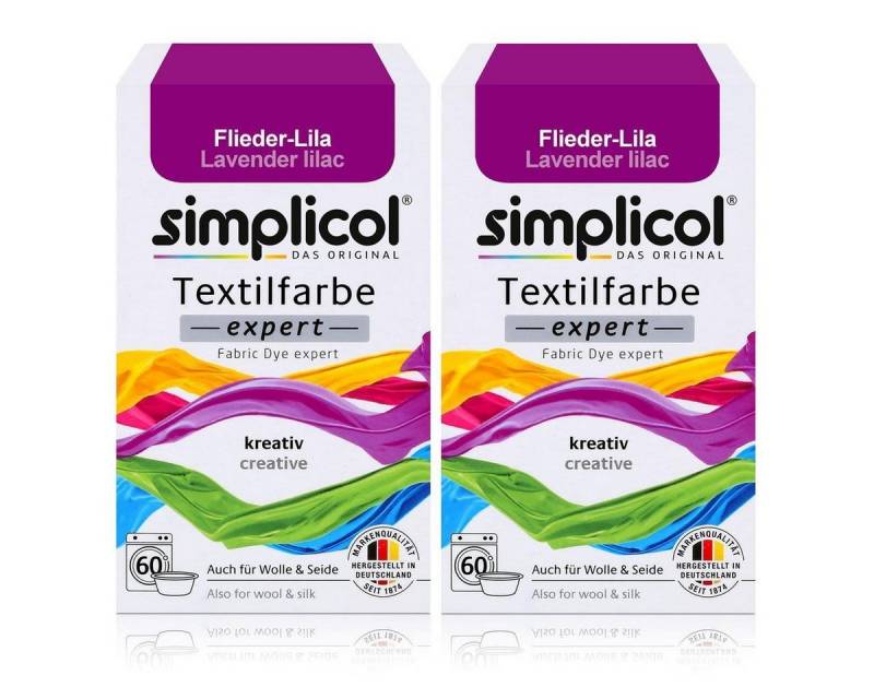 simplicol Textilfarbe Simplicol Textilfarbe expert Flieder-Lila 150g - Farbe zum Färben (2er von simplicol