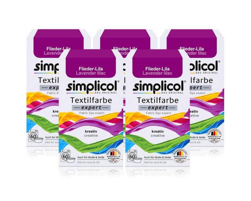 simplicol Textilfarbe Simplicol Textilfarbe expert Flieder-Lila 150g - Farbe zum Färben (5er von simplicol