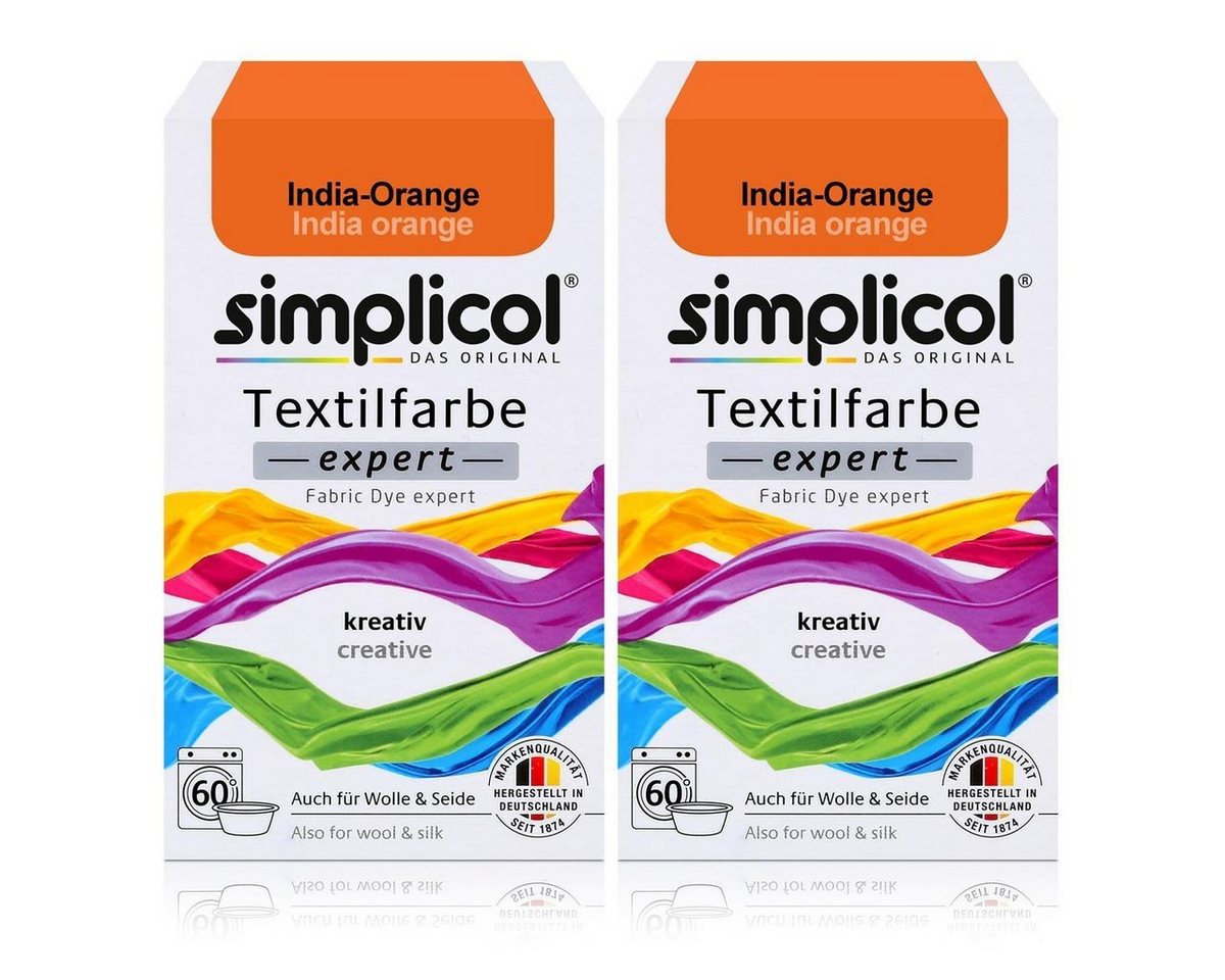 simplicol Textilfarbe Simplicol Textilfarbe expert India-Orange 150g - Farbe zum Färben (2er simplicol Textilfarbe Simplicol Textilfarbe expert India-Orange 150g - Farbe zum Färben (2er von simplicol