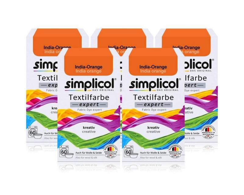 simplicol Textilfarbe Simplicol Textilfarbe expert India-Orange 150g - Farbe zum Färben (5er von simplicol