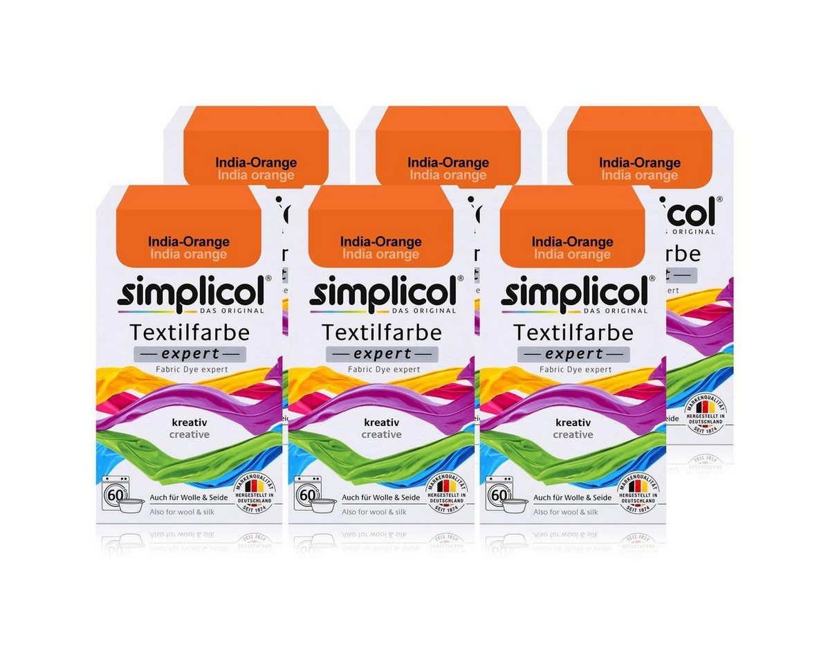 simplicol Textilfarbe Simplicol Textilfarbe expert India-Orange 150g - Farbe zum Färben (6er simplicol Textilfarbe Simplicol Textilfarbe expert India-Orange 150g - Farbe zum Färben (6er von simplicol