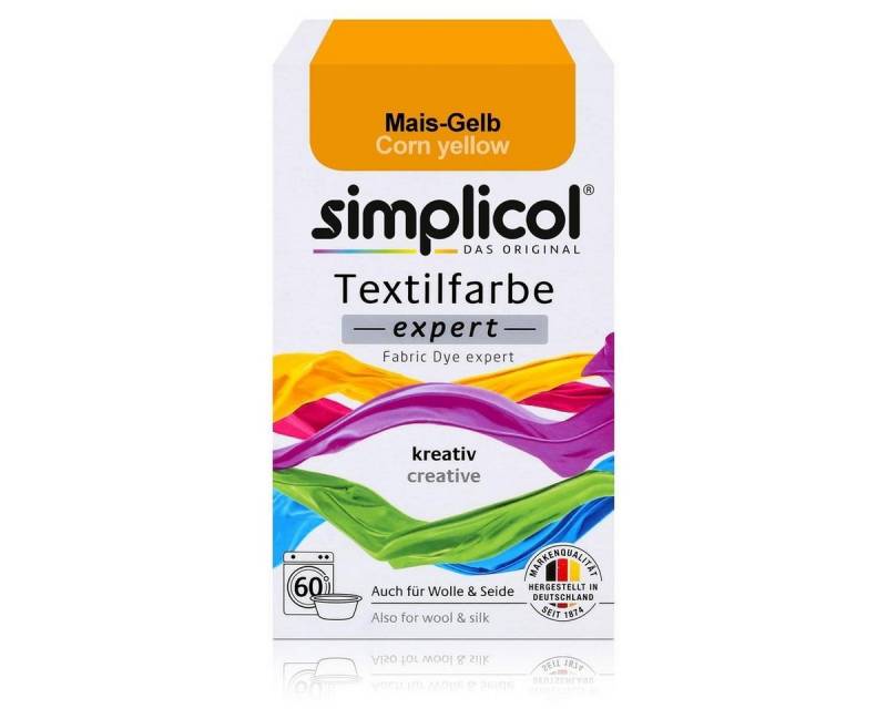 simplicol Textilfarbe Simplicol Textilfarbe expert Mais-Gelb 150g - Farbe zum Färben (1er Pa von simplicol