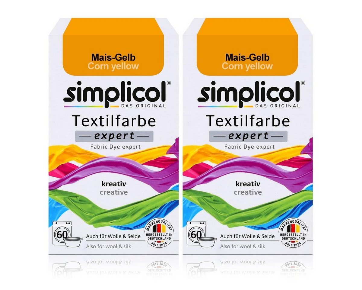 simplicol Textilfarbe Simplicol Textilfarbe expert Mais-Gelb 150g - Farbe zum Färben (2er Pa simplicol Textilfarbe Simplicol Textilfarbe expert Mais-Gelb 150g - Farbe zum Färben (2er Pa von simplicol