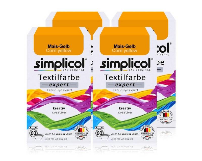 simplicol Textilfarbe Simplicol Textilfarbe expert Mais-Gelb 150g - Farbe zum Färben (4er Pa von simplicol