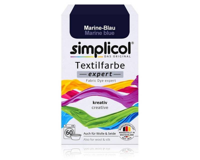 simplicol Textilfarbe Simplicol Textilfarbe expert Marine-Blau 150g - Farbe zum Färben (1er von simplicol