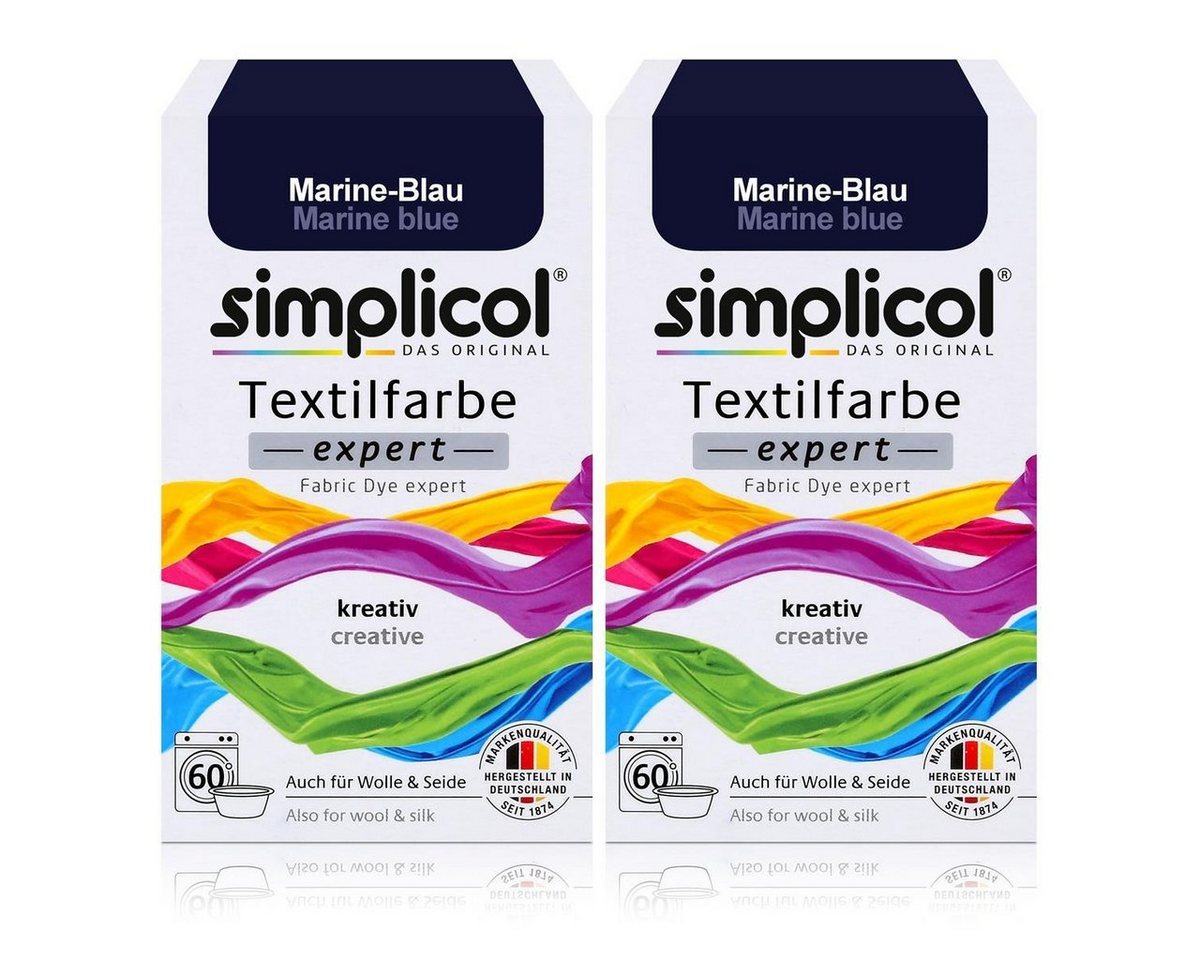 simplicol Textilfarbe Simplicol Textilfarbe expert Marine-Blau 150g - Farbe zum Färben (2er simplicol Textilfarbe Simplicol Textilfarbe expert Marine-Blau 150g - Farbe zum Färben (2er von simplicol