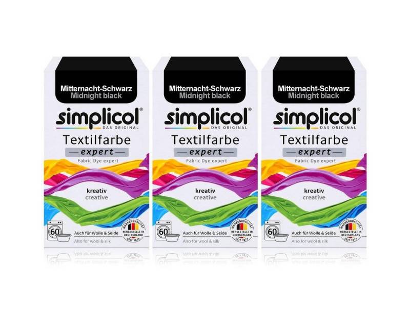 simplicol Textilfarbe Simplicol Textilfarbe expert Mitternacht-Schwarz 150g-Farbe zum Färben von simplicol