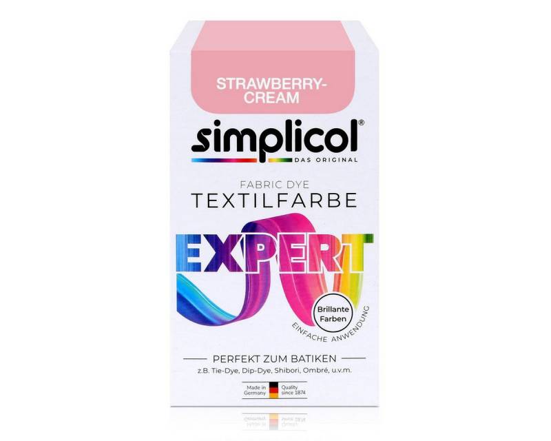 simplicol Textilfarbe Simplicol Textilfarbe expert Strawberry-Cream 150g - Farbe zum Färben von simplicol