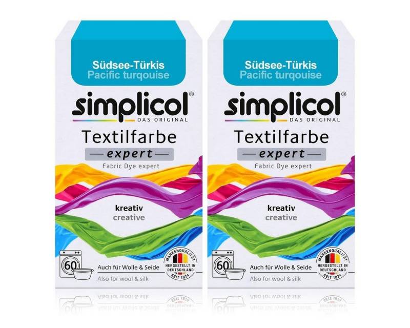 simplicol Textilfarbe Simplicol Textilfarbe expert Südsee-Türkis 150g - Farbe zum Färben (2e von simplicol