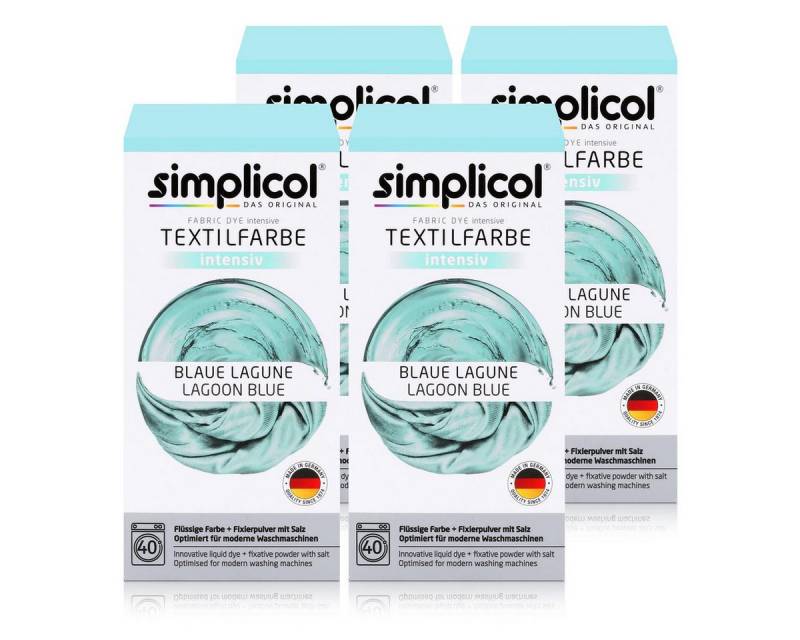 simplicol Textilfarbe Simplicol Textilfarbe intensiv Blaue Lagune - Einfaches Färben (4er Pa von simplicol