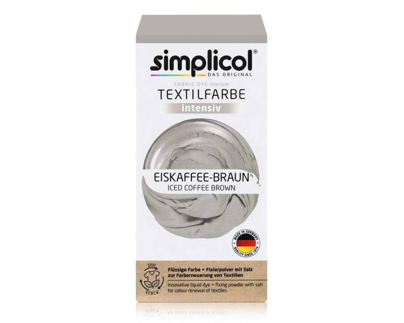 simplicol Textilfarbe Simplicol Textilfarbe intensiv Eiskaffee-Braun Flüssigfarbe, Fixierer von simplicol