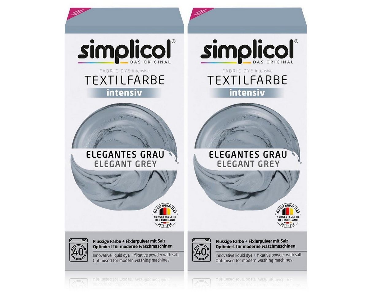 simplicol Textilfarbe Simplicol Textilfarbe intensiv Elegantes-Grau - Einfaches Färben (2er simplicol Textilfarbe Simplicol Textilfarbe intensiv Elegantes-Grau - Einfaches Färben (2er von simplicol