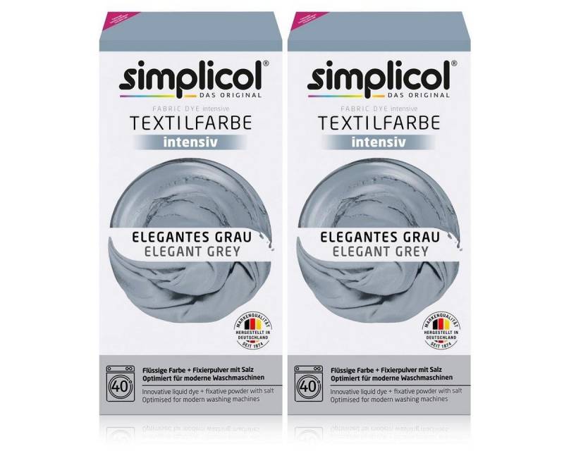 simplicol Textilfarbe Simplicol Textilfarbe intensiv Elegantes-Grau - Einfaches Färben (2er von simplicol
