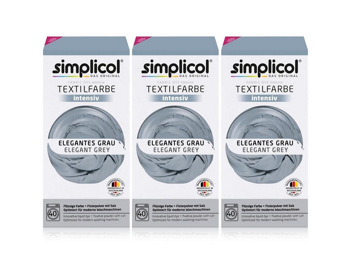 simplicol Textilfarbe Simplicol Textilfarbe intensiv Elegantes-Grau - Einfaches Färben (3er simplicol Textilfarbe Simplicol Textilfarbe intensiv Elegantes-Grau - Einfaches Färben (3er von simplicol