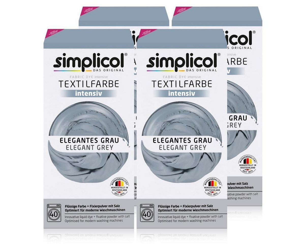simplicol Textilfarbe Simplicol Textilfarbe intensiv Elegantes-Grau - Einfaches Färben (4er simplicol Textilfarbe Simplicol Textilfarbe intensiv Elegantes-Grau - Einfaches Färben (4er von simplicol