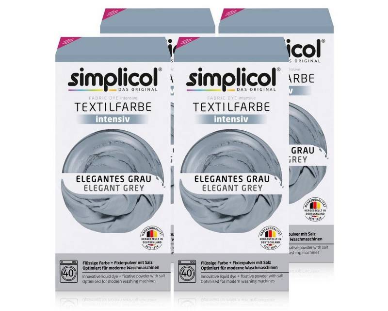 simplicol Textilfarbe Simplicol Textilfarbe intensiv Elegantes-Grau - Einfaches Färben (4er von simplicol