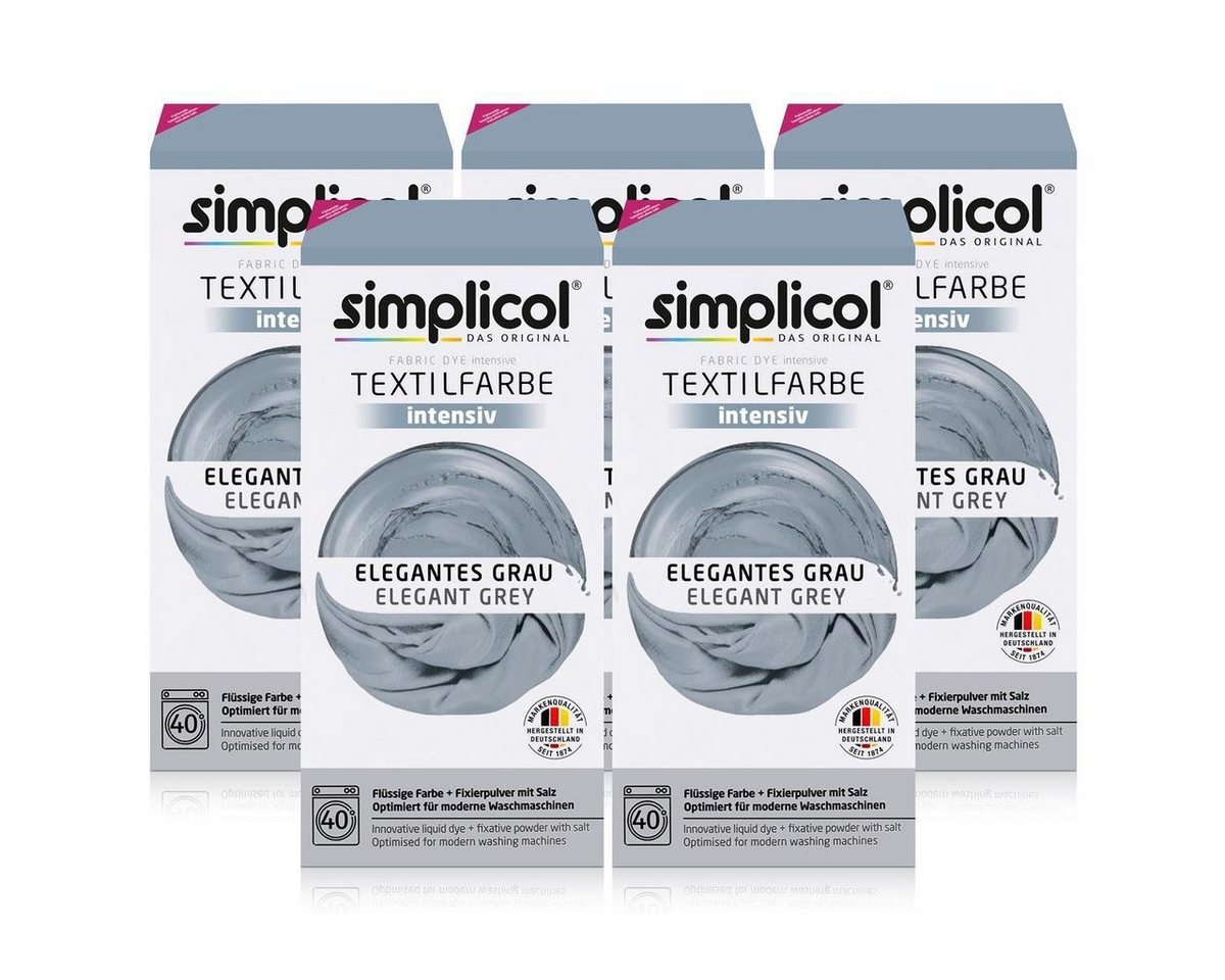 simplicol Textilfarbe Simplicol Textilfarbe intensiv Elegantes-Grau - Einfaches Färben (5er simplicol Textilfarbe Simplicol Textilfarbe intensiv Elegantes-Grau - Einfaches Färben (5er von simplicol