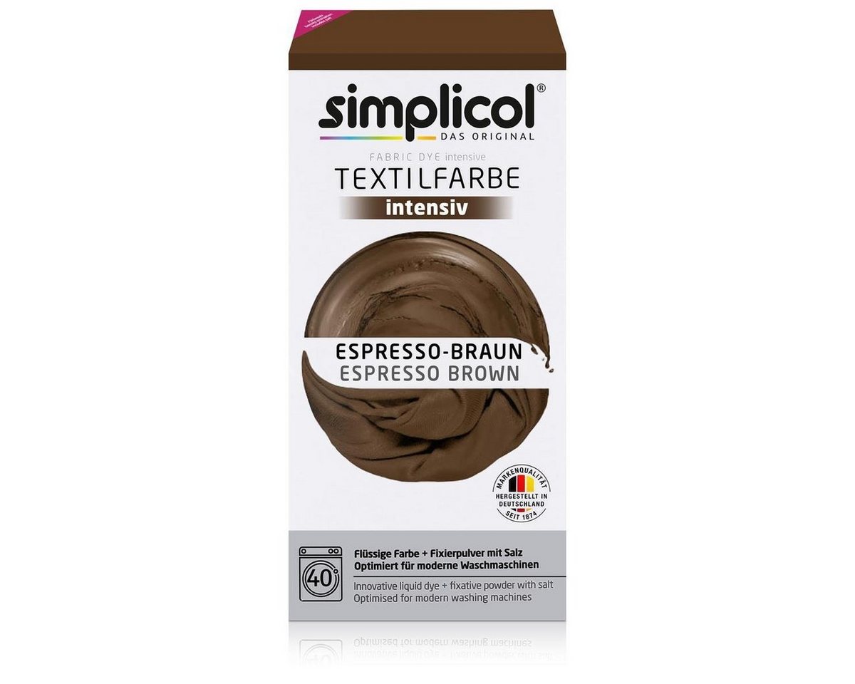 simplicol Textilfarbe Simplicol Textilfarbe intensiv Espresso-Braun - Einfaches Färben (1er simplicol Textilfarbe Simplicol Textilfarbe intensiv Espresso-Braun - Einfaches Färben (1er von simplicol