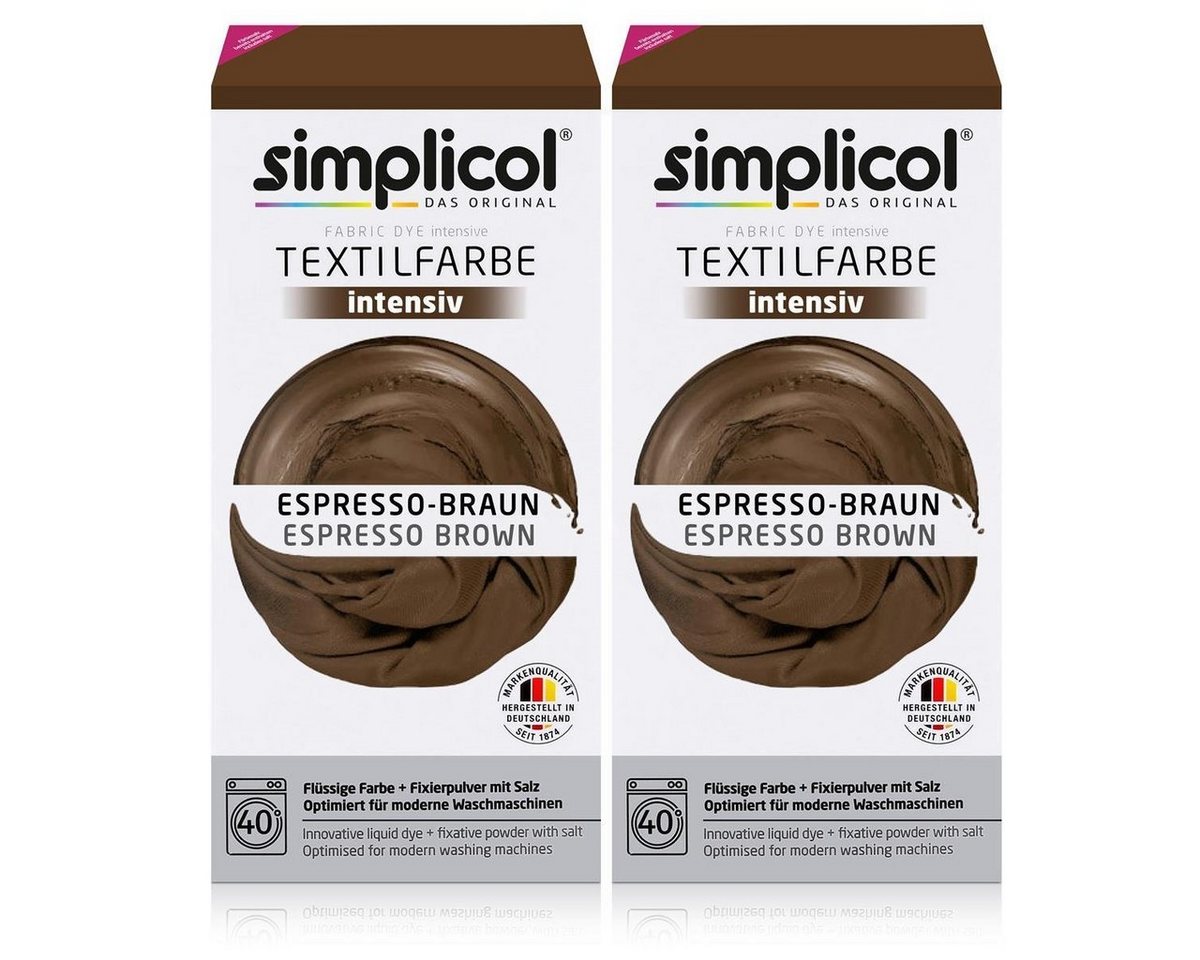 simplicol Textilfarbe Simplicol Textilfarbe intensiv Espresso-Braun - Einfaches Färben (2er simplicol Textilfarbe Simplicol Textilfarbe intensiv Espresso-Braun - Einfaches Färben (2er von simplicol