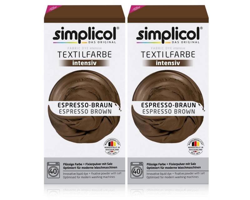 simplicol Textilfarbe Simplicol Textilfarbe intensiv Espresso-Braun - Einfaches Färben (2er von simplicol